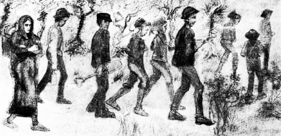 Van Gogh 'Miners' 1880 (detail)